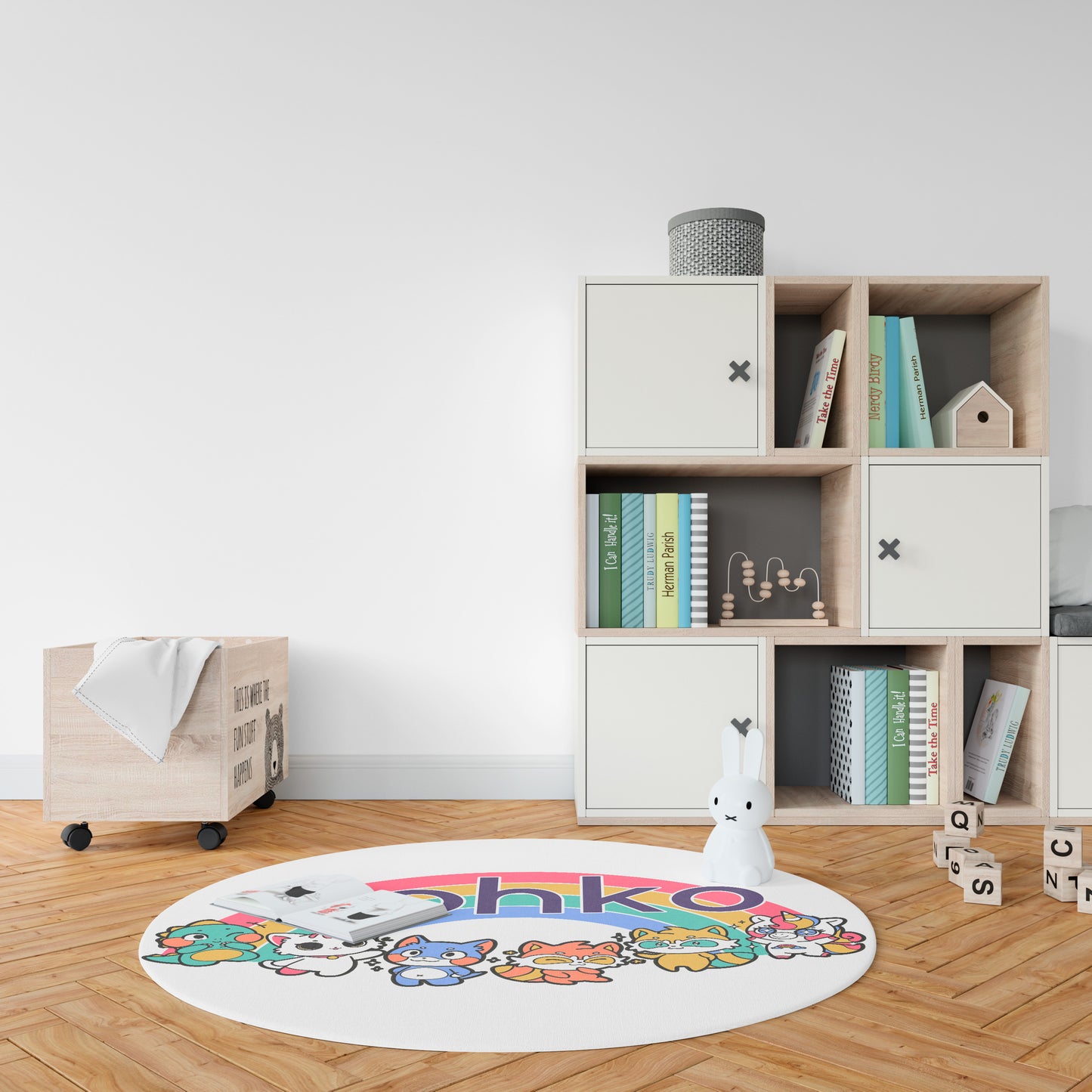 ALFOMBRA VINILO REDONDA ARCO IRIS