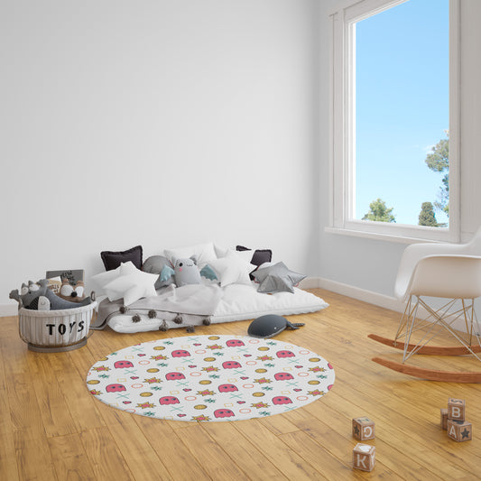 ALFOMBRA VINILO REDONDA COMECOCOS ROSA