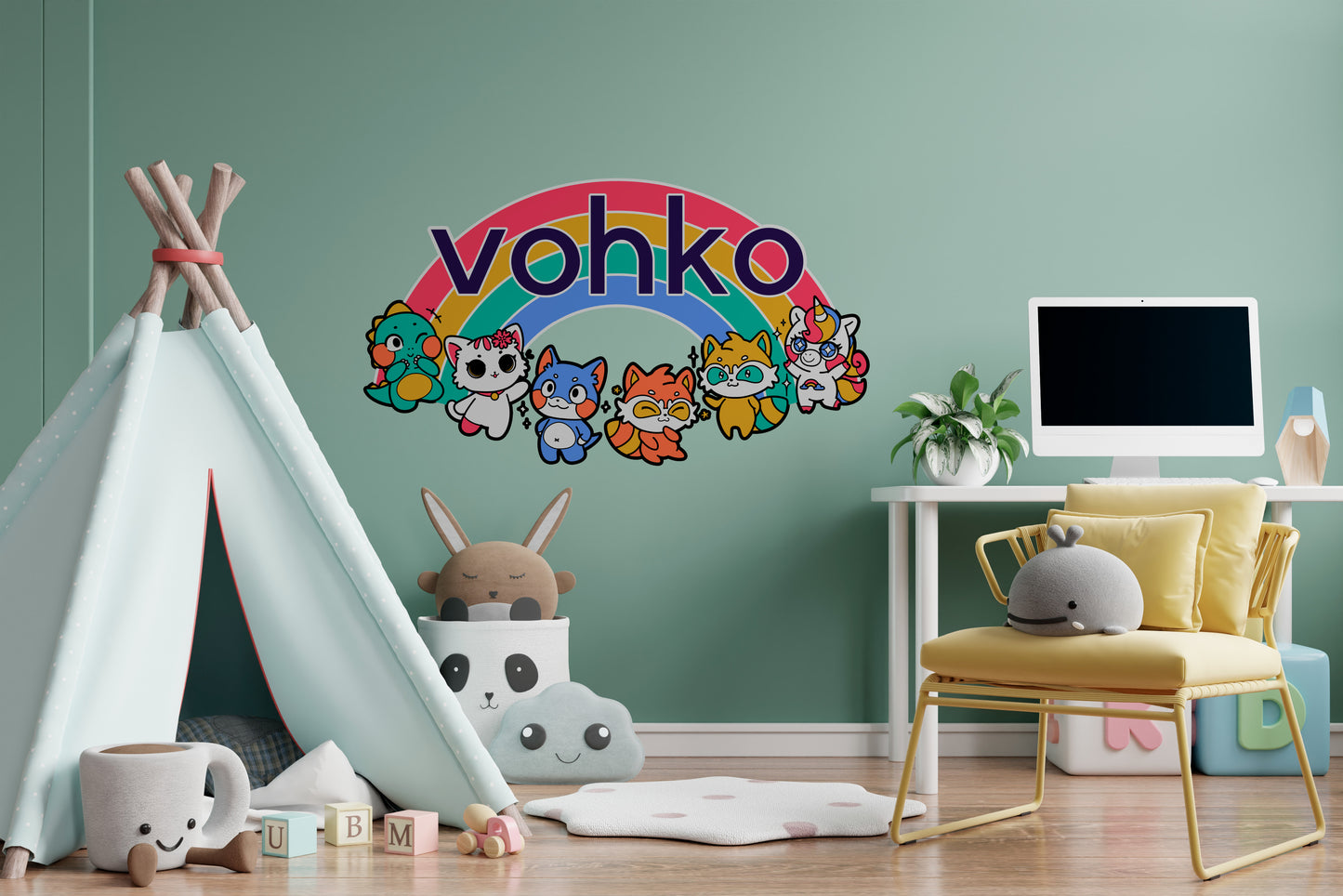 VINILO DECORATIVO ARCO IRIS