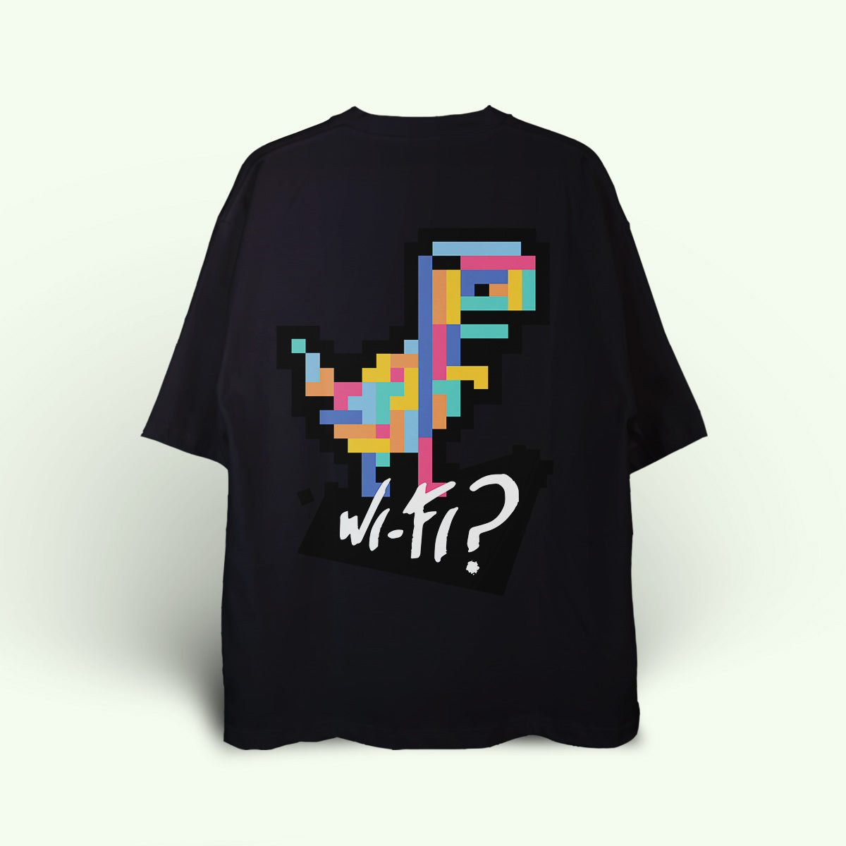 CAMISETA VOHKO MANGA CORTA DINOTETRIS WIFI NEGRA