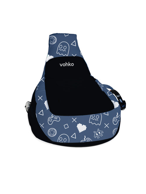 PUF GAMER VOHKO AZUL ESTAMPADO