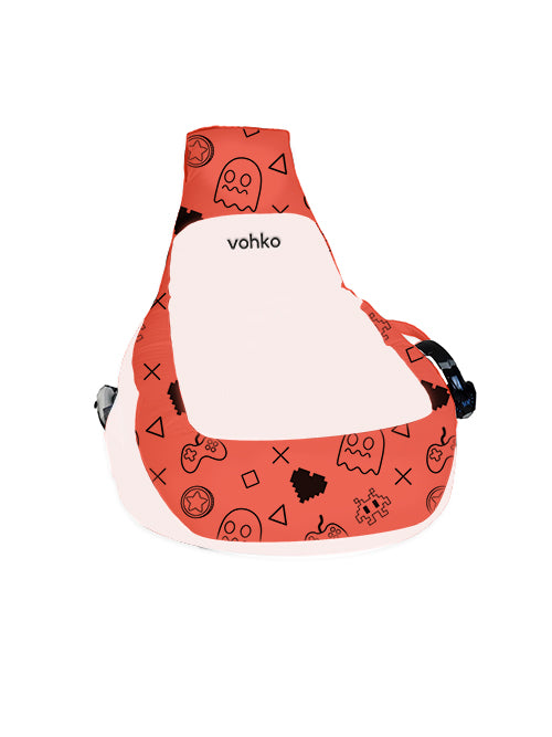 PUF GAMER VOHKO NARANJA ESTAMPADO