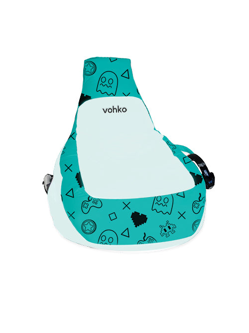 PUF GAMER VOHKO TURQUESA ESTAMPADO