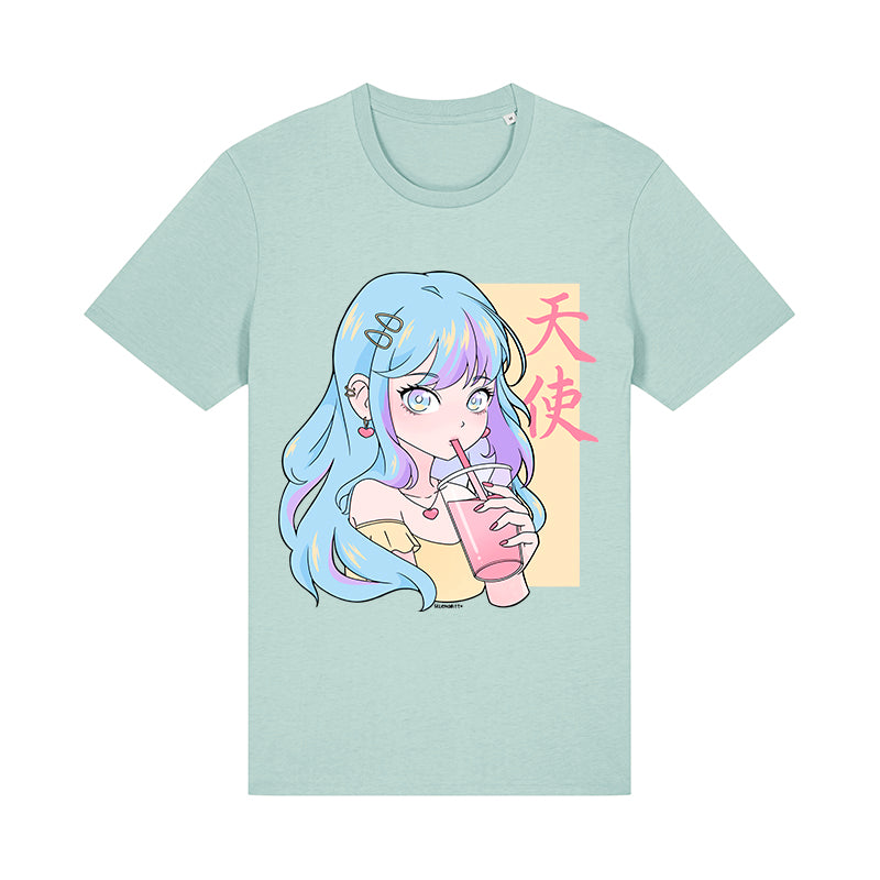 CAMISETA MANGA CORTA TENSHI COLOR AZUL TURQUESA