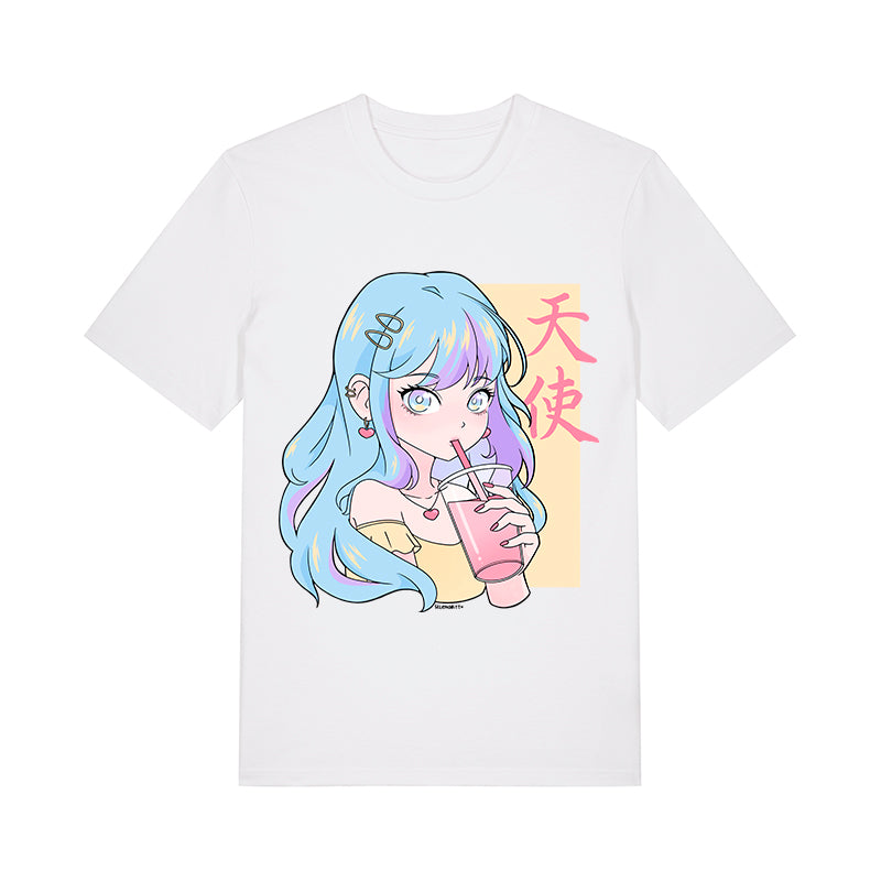 CAMISETA MANGA CORTA TENSHI COLOR AZUL BLANCO