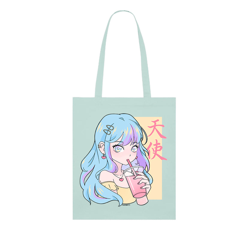 TOTE BAG TESHI EN COLOR AZUL TURQUESA