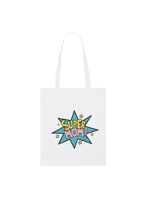 TOTE BAG BLANCO SUPER MOM | Vohko
