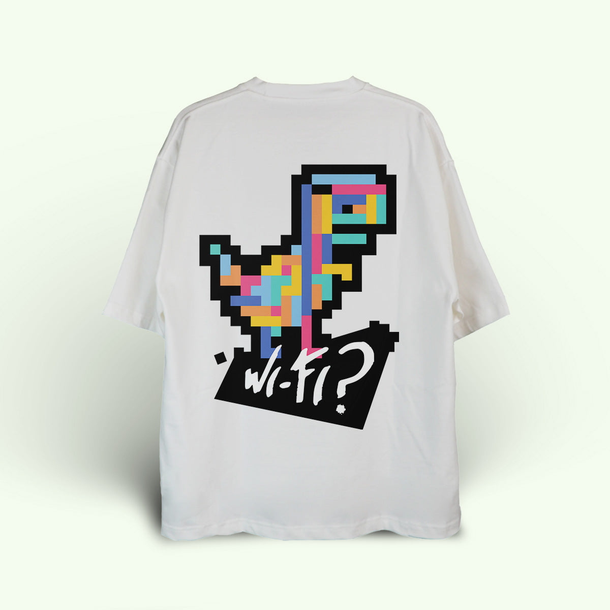 CAMISETA VOHKO MANGA CORTA DINOTETRIS WIFI BLANCA